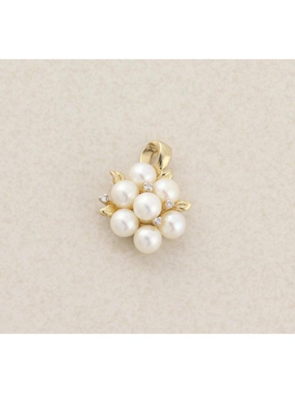 Pendant Only 14k Yellow Gold Freshwater Pearl & Diamond Pendant 7/8" x 5/8"